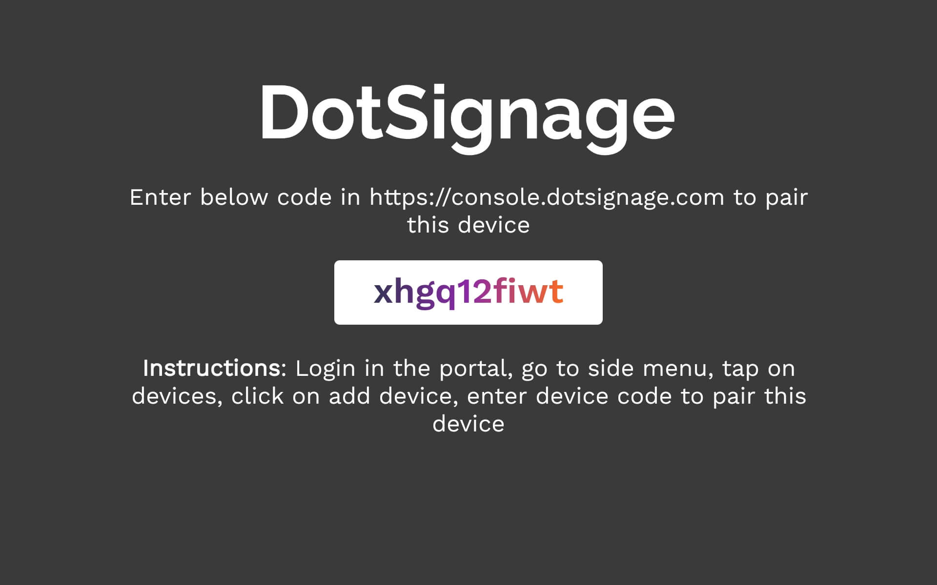 configure dotsignage with tablet