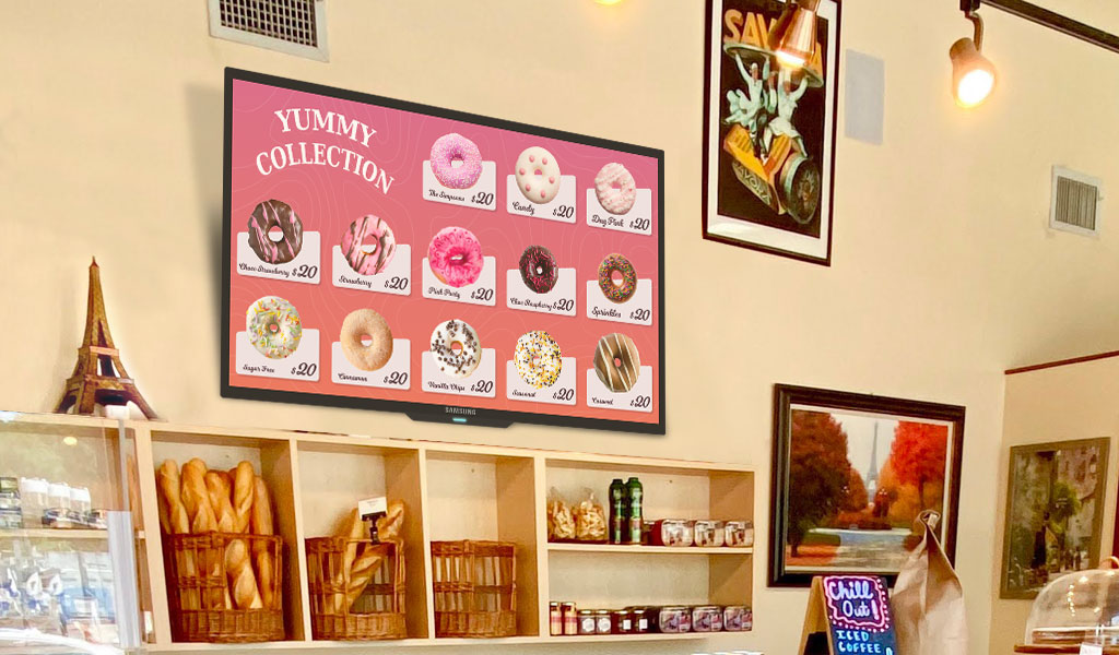 donuts shop digital menu boards
