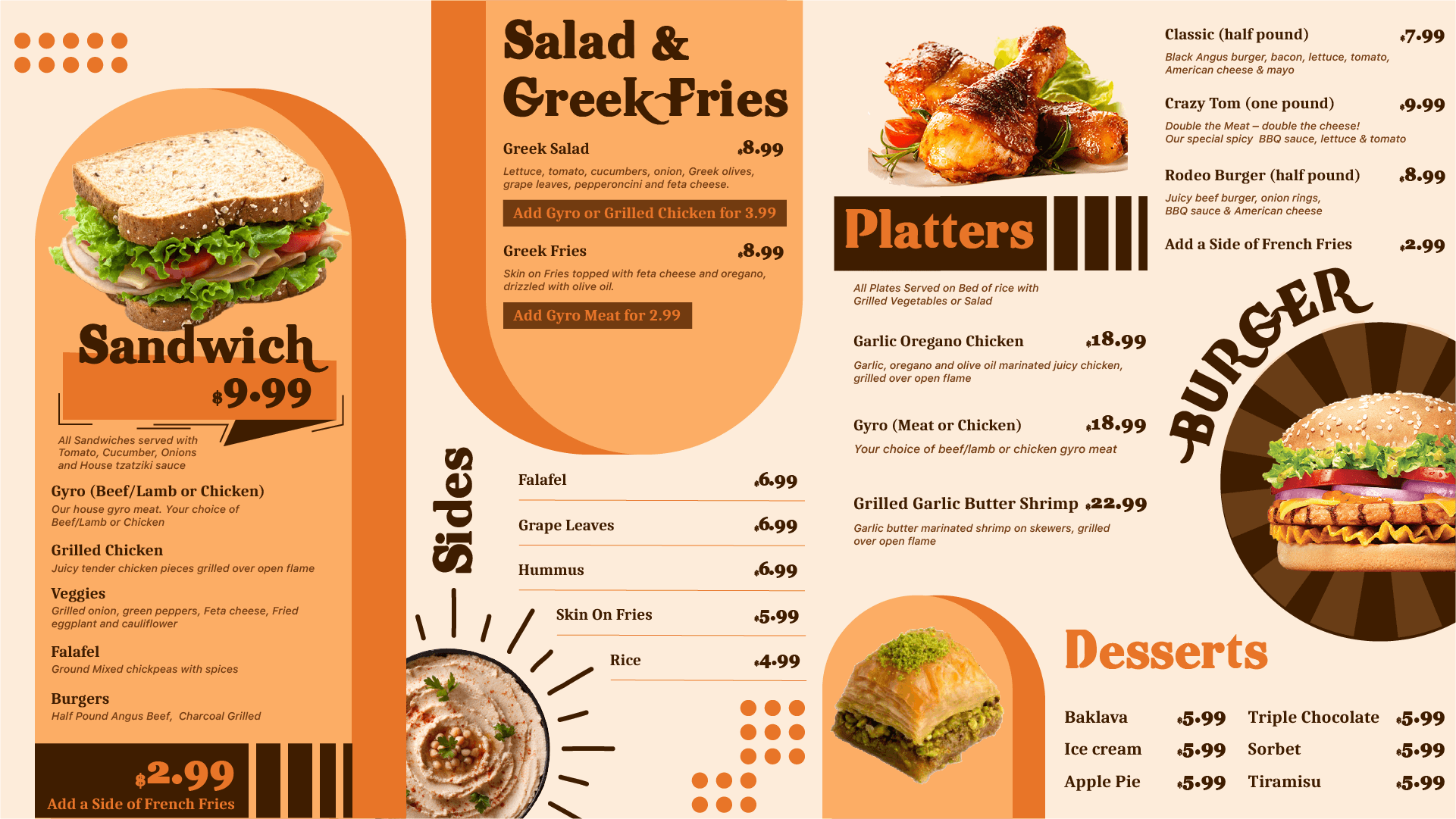 Salad menu boards