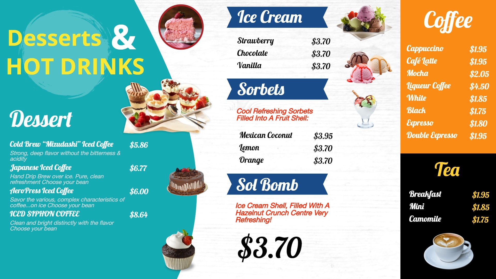 ice cream and cafe combo food template