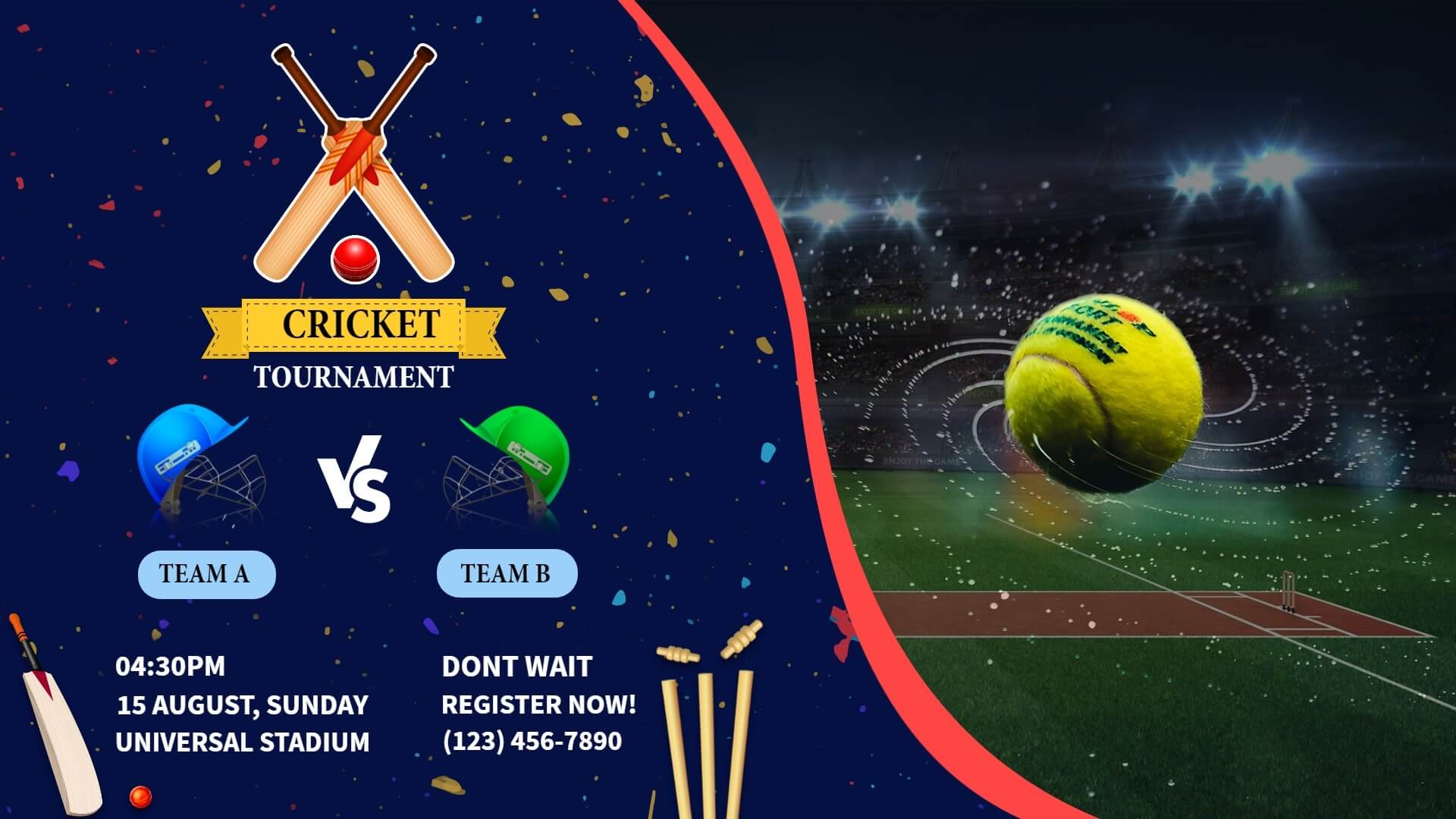 cricket tournament announcement on digital display