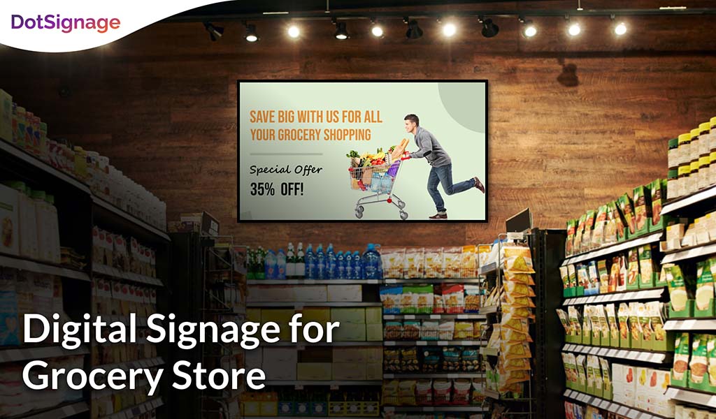 digital signage for grocery store and supermarket