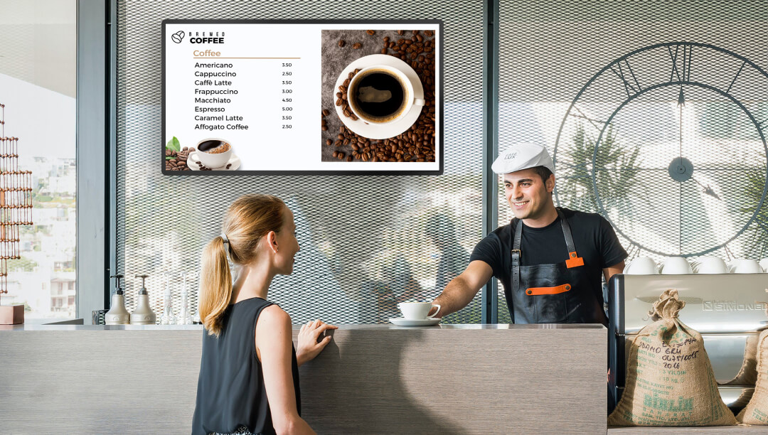 cafe digital signage menu