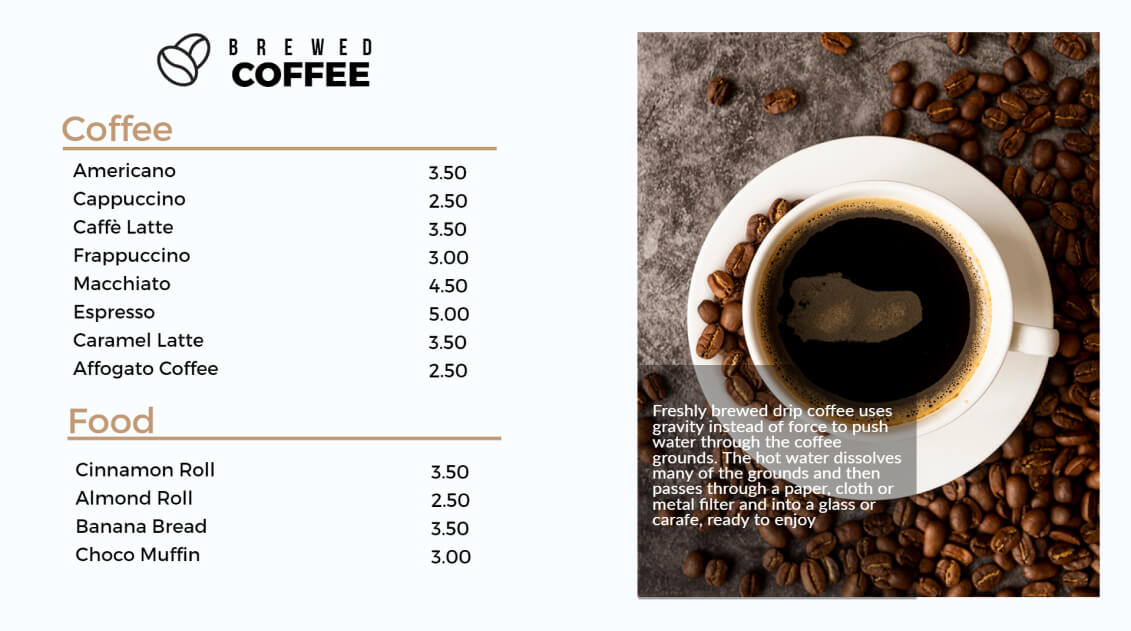 coffee store signage template