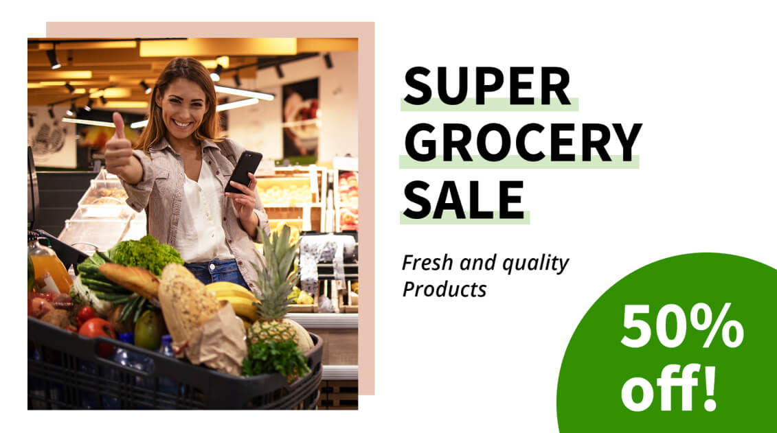 grocery sale announcement signage template