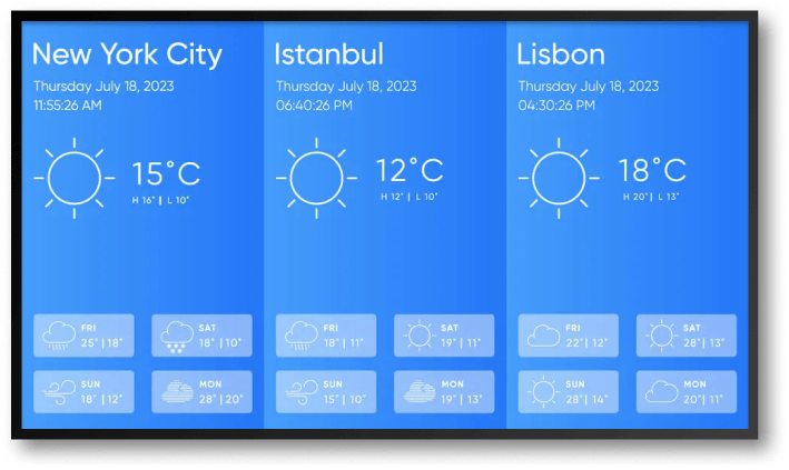 digital signage weather app