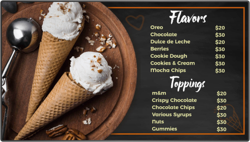 ice cream menu board 2