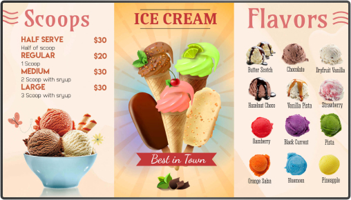 ice cream menu board 4