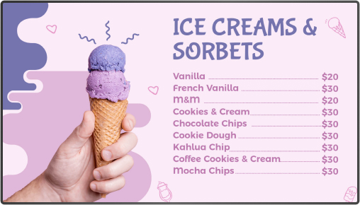 ice cream menu board 6