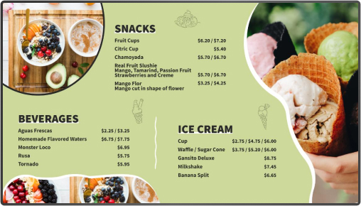 ice cream menu board 9
