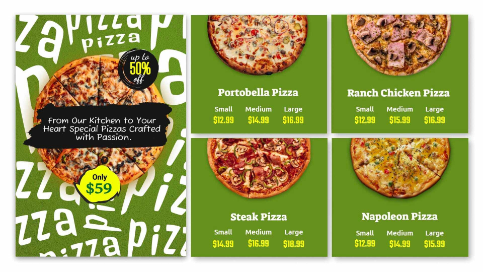 pizza digital menu board free