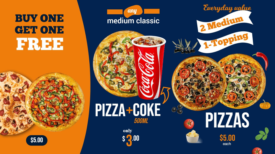 pizza digital menu boards templates