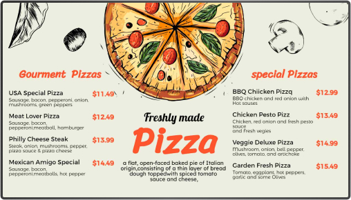 pizza menu board 2