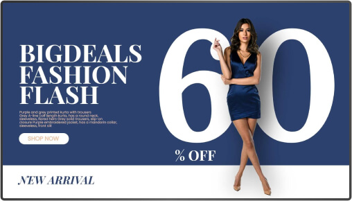fashion flash sale offer promotion digital signage template