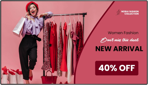 new arrival clothes offer on retail digital signage