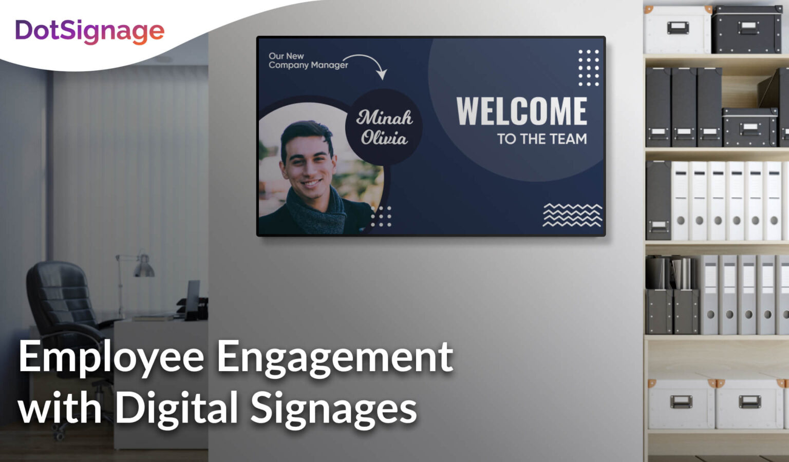 employee engagement using digital signage in office